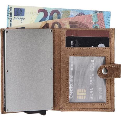 Πορτοφόλι Safety wallet hide & stitches Brown (20208-006)